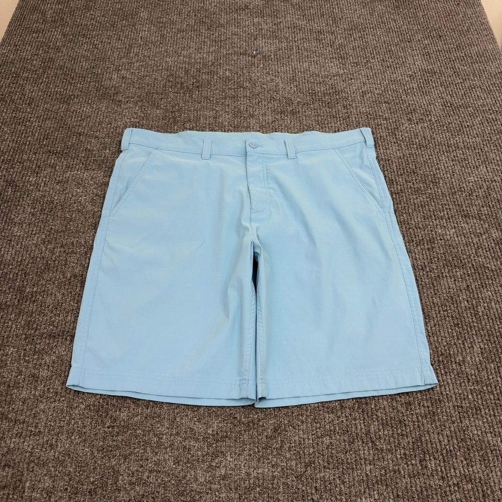 Eddie Bauer Shorts Mens 40 Blue Nylon Spandex Flat Front Outdoor Hiking Casual